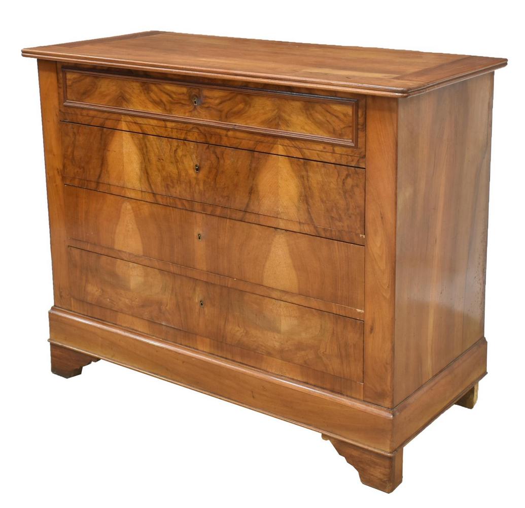 FRENCH LOUIS PHILIPPE FIGURED WALNUT COMMODE (1 of 5)