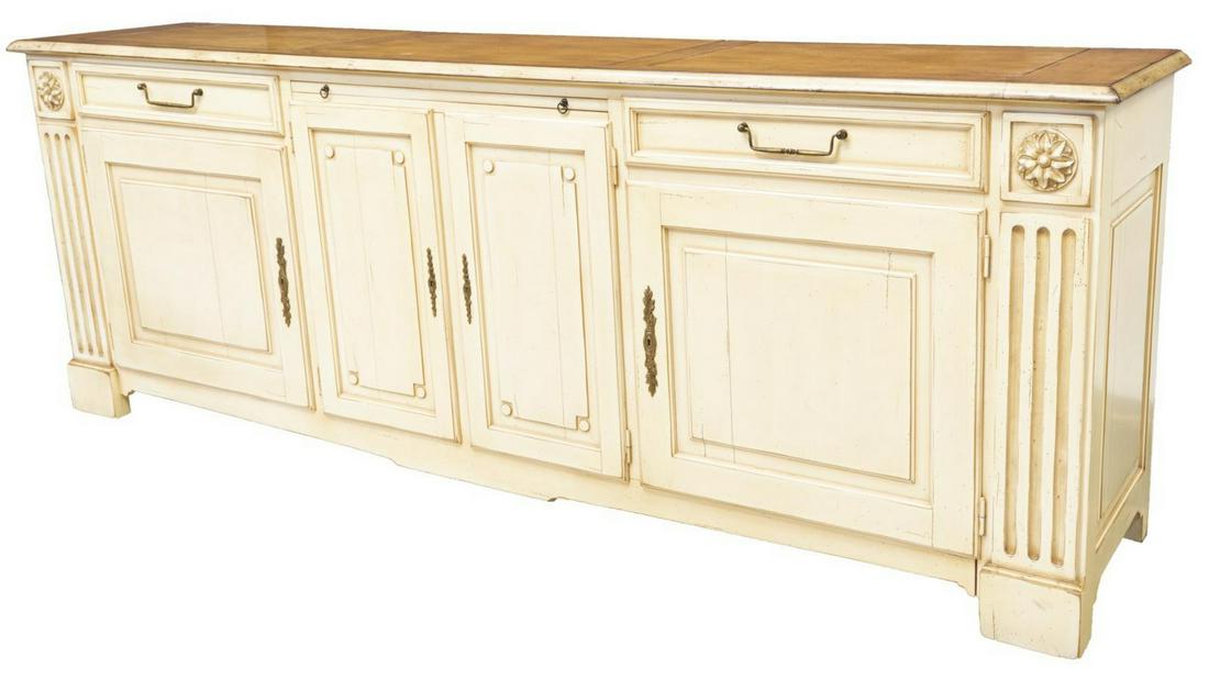 FRENCH RUSTIC PAINTED FRUITWOOD SIDEBOARD (1 of 7)