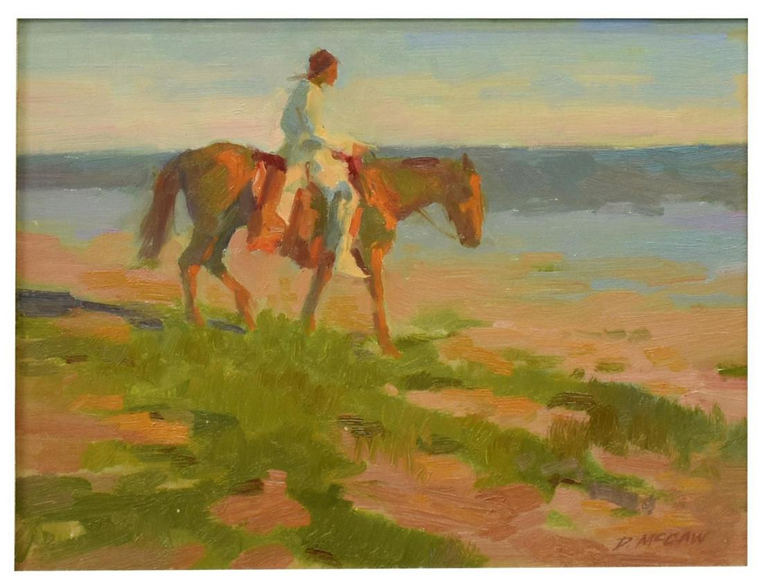 DAN McCAW (B.1942) WESTERN SUNSET, LONE RIDER (1 of 5)