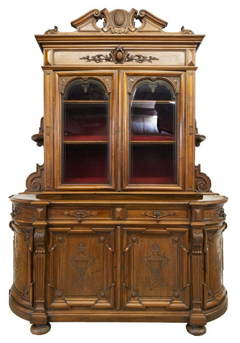 FRENCH HENRI II STYLE WALNUT SIDEBOARD (1 of 4)