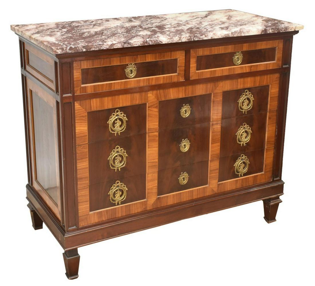 SPANISH NEOCLASSICAL MARBLE-TOP MAHOGANY COMMODE (1 of 5)