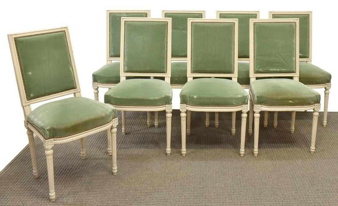 (8) FRENCH LOUIS XVI STYLE PAINTED DINING CHAIRS (1 of 2)