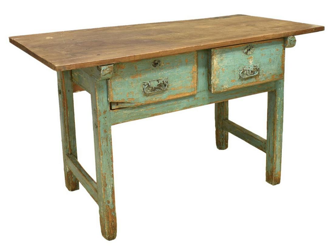 RUSTIC SPANISH DISTRESSED FINISH WORK TABLE (1 of 5)