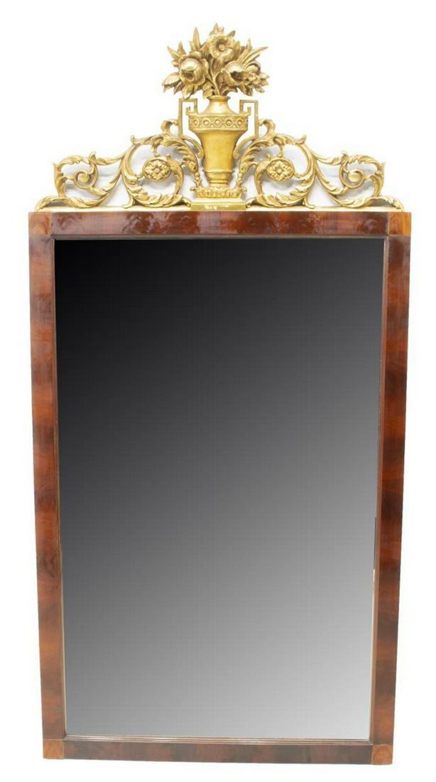 SPANISH MAHOGANY & GILTWOOD FOLIATE WALL MIRROR (1 of 4)