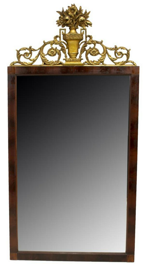 SPANISH MAHOGANY & GILTWOOD FOLIATE WALL MIRROR (1 of 4)