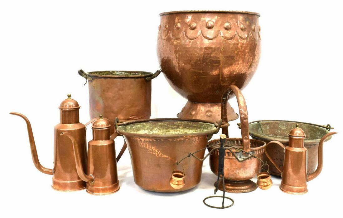 (9) ANTIQUE VINTAGE CONTINENTAL COPPER KITCHENWARE (1 of 4)