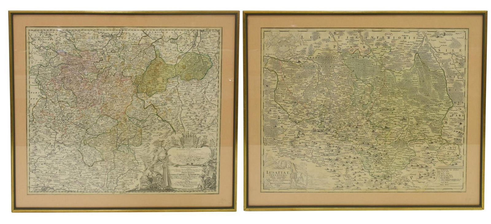 (2) HAND-COLORED GERMANIC MAPS, NUREMBERG (1 of 2)