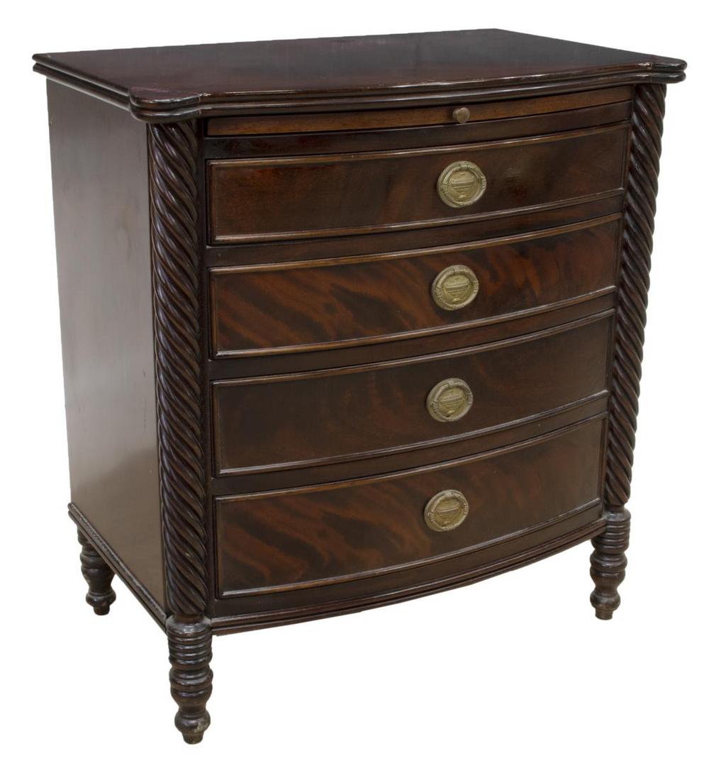 SMALL ENGLISH MAHOGANY CHEST OF DRAWERS (1 of 4)