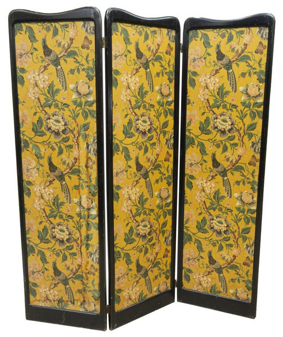 FRENCH DOUBLE-SIDED THREE-PANEL FOLDING SCREEN (1 of 2)