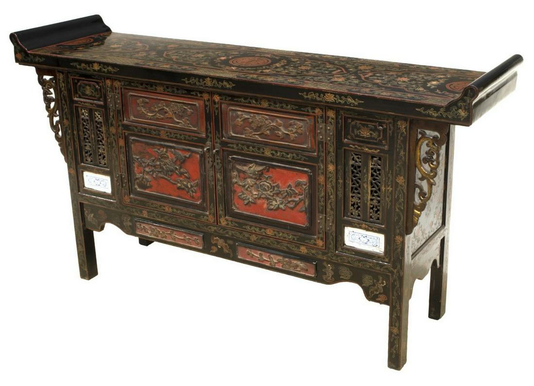 LARGE CHINESE LACQUERED ALTAR TABLE (1 of 5)