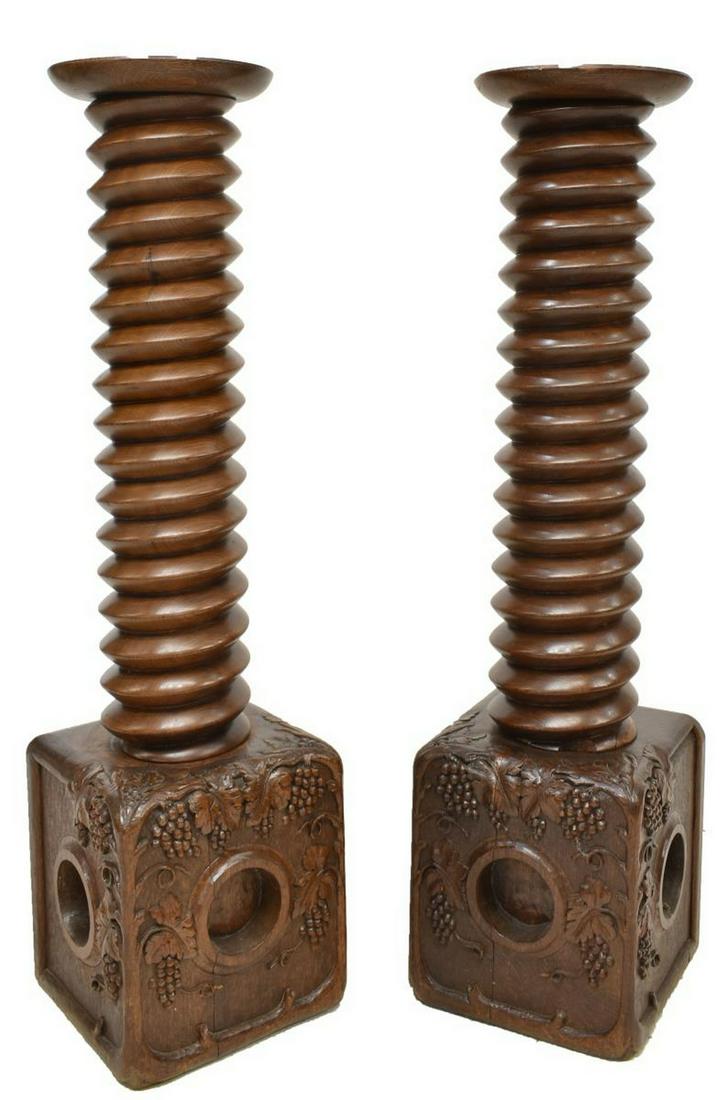 (2) FRENCH GRAPE PRESS SCREW PEDESTALS (1 of 3)