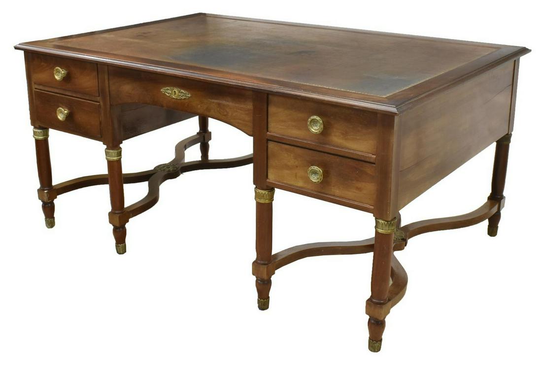 FRENCH EMPIRE STYLE MAHOGANY BUREAU PLAT DESK (1 of 5)