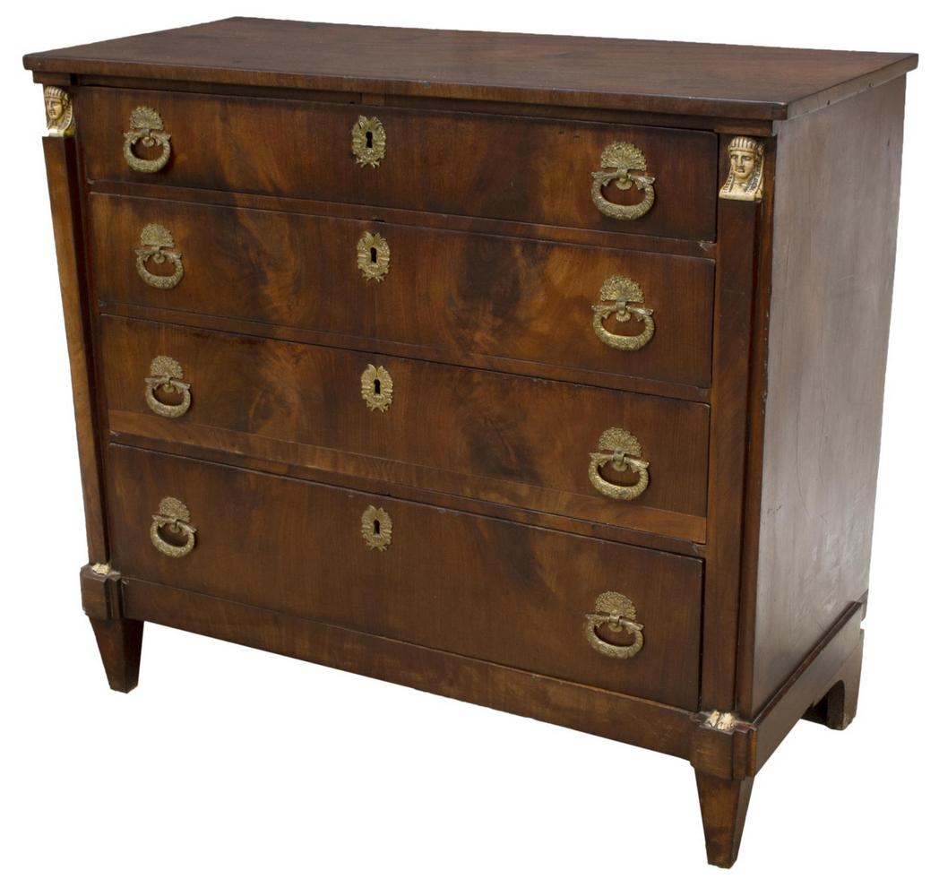 FRENCH EMPIRE STYLE FLAME MAHOGANY COMMODE (1 of 4)