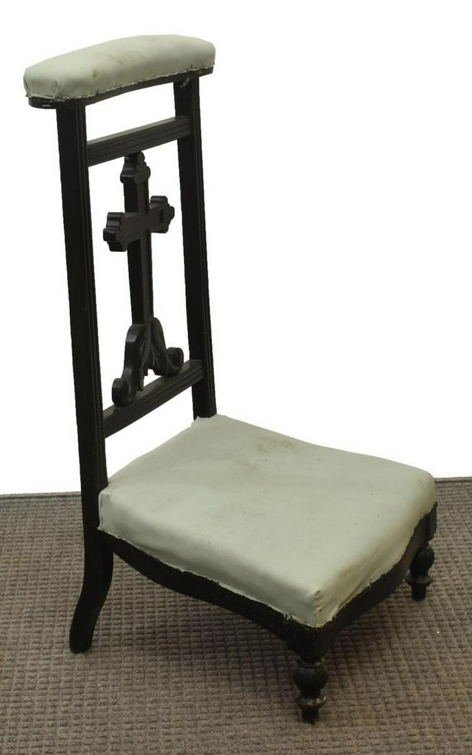 FRENCH NAPOLEON III EBONIZED PRIE-DIEU KNEELER (1 of 2)