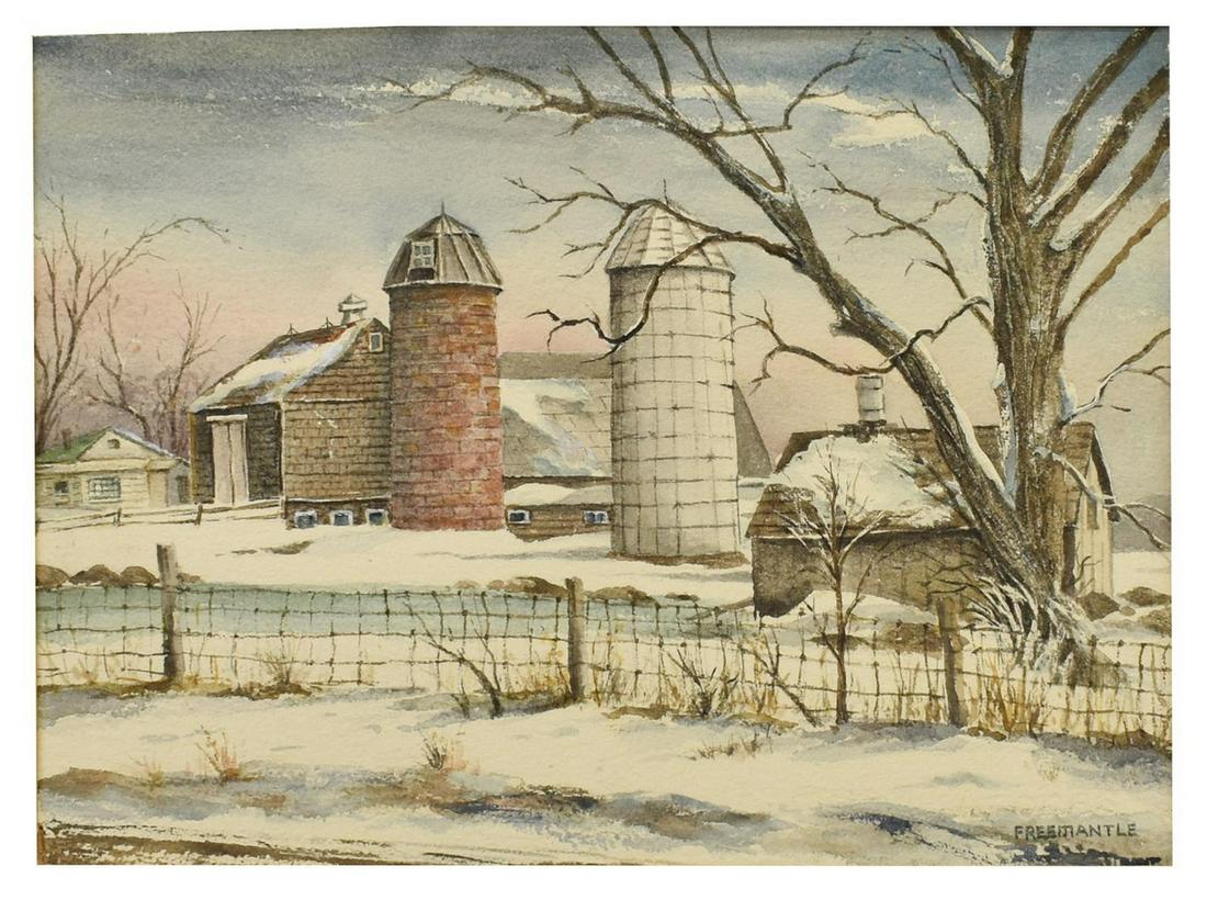 RAYMOND FREEMANTLE (D.1977) FARMHOUSE PAINTING (1 of 4)