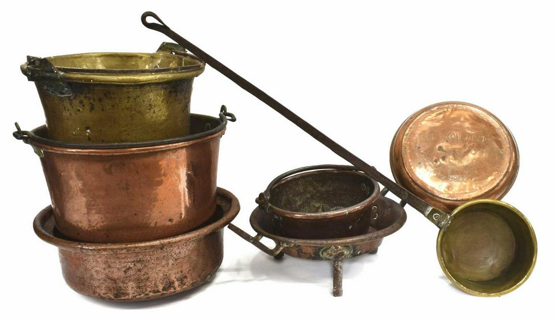 (7) COLLECTION OF COPPER, BRASS & IRON HOUSE WARES (1 of 5)