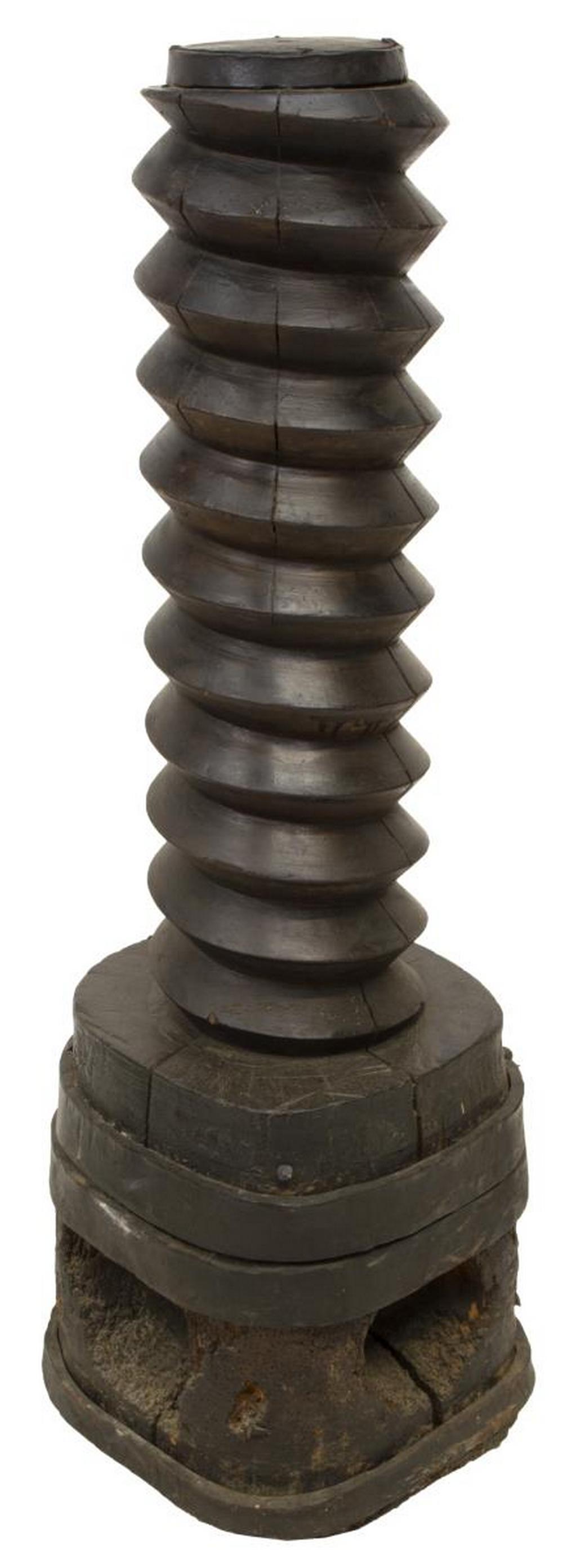 FRENCH GRAPE PRESS SCREW PEDESTAL STAND (1 of 2)