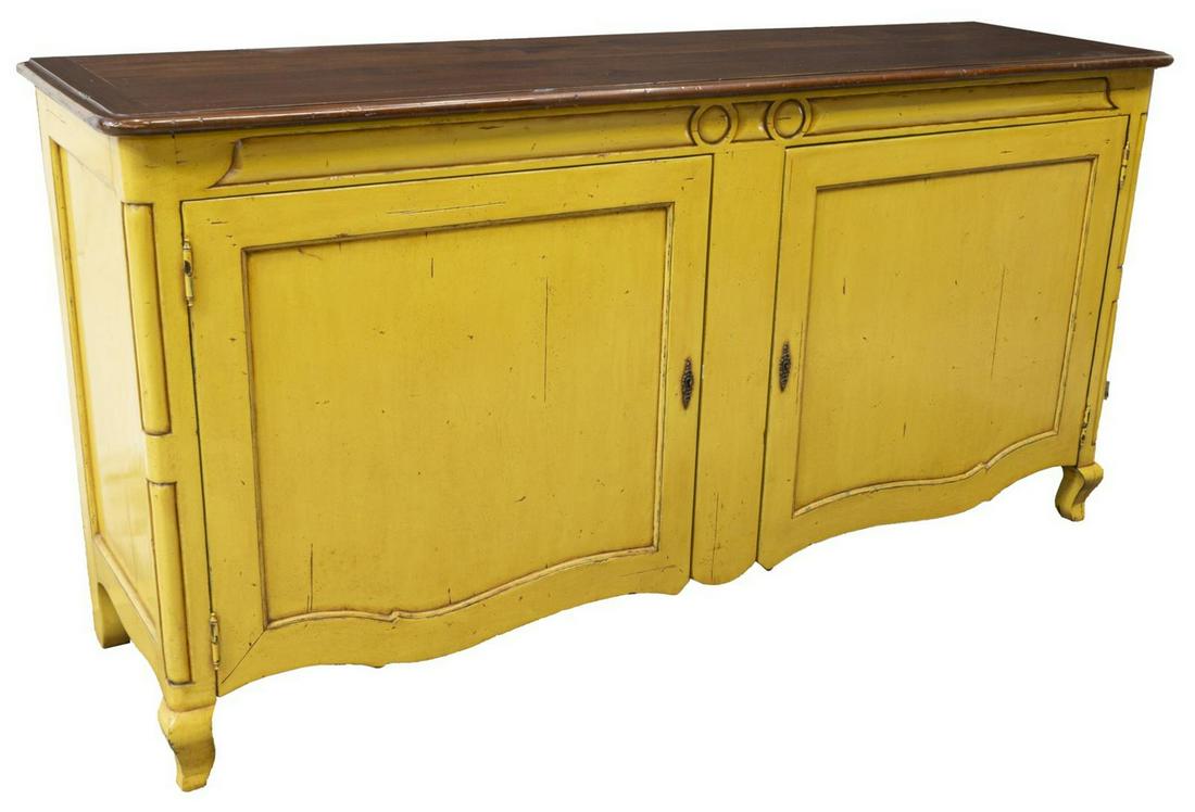 FRENCH COUNTRY STYLE YELLOW PAINTED SIDEBOARD (1 of 5)