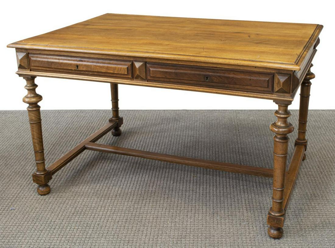 FRENCH HENRI II STYLE WALNUT WRITING DESK (1 of 3)