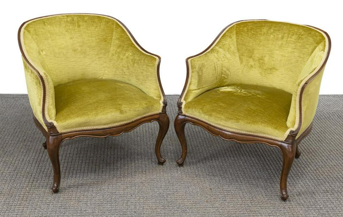 (2) VENETIAN VELVET UPHOLSTERED BOUDOIR CHAIRS (1 of 3)