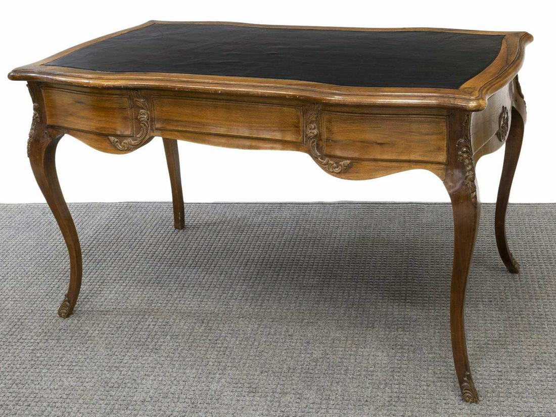 SPANISH LEATHER-TOP WALNUT WRITING DESK (1 of 3)