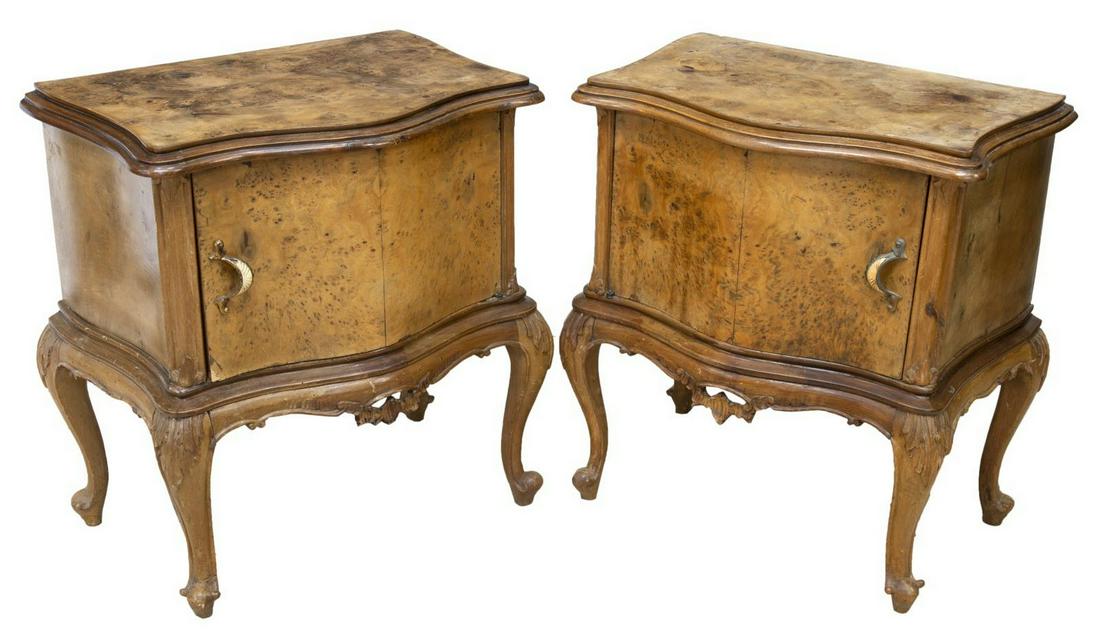 (2) VENETIAN BURLWOOD BEDSIDE CABINETS (1 of 4)