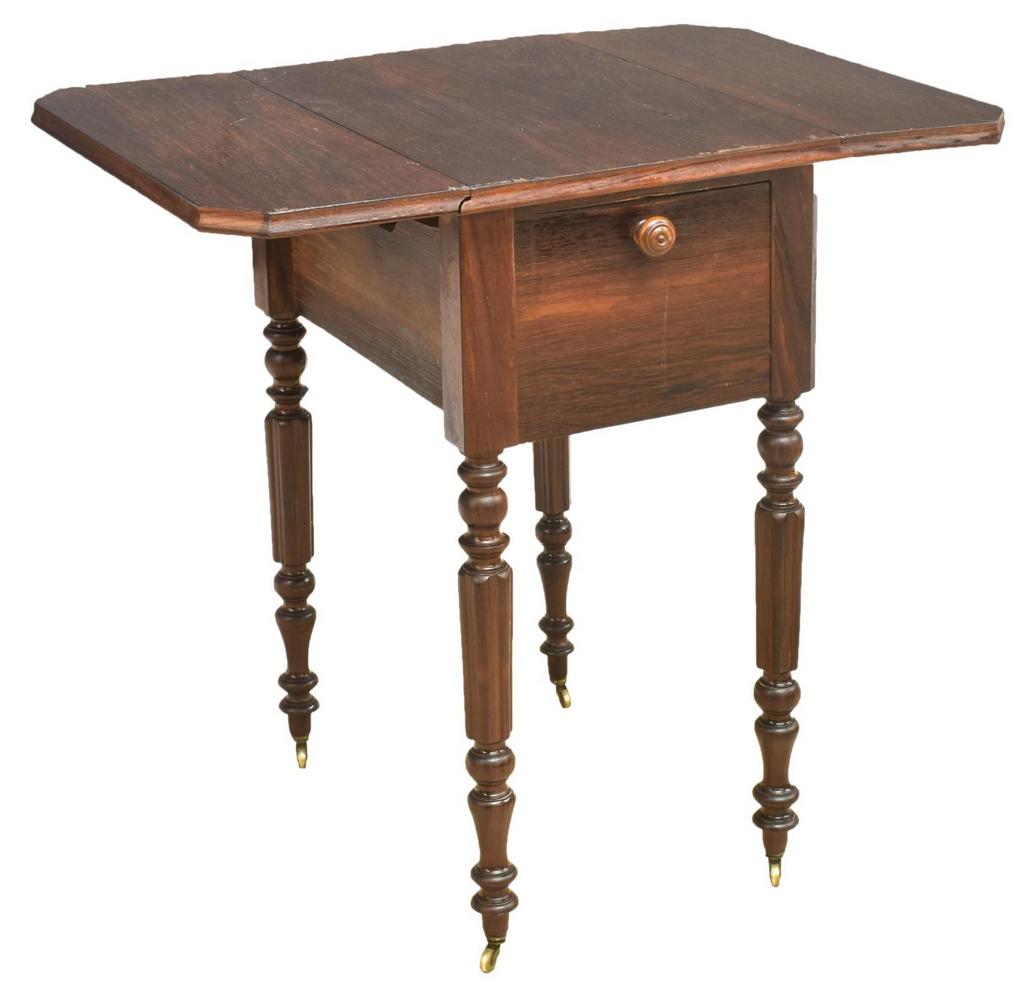 FRENCH LOUIS PHILIPPE DROP LEAF WORK TABLE (1 of 5)