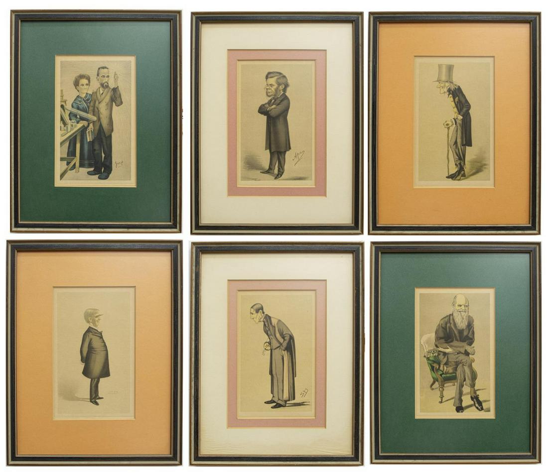 (6) VANITY FAIR SCIENTISTS CARICATURE PRINTS (1 of 8)