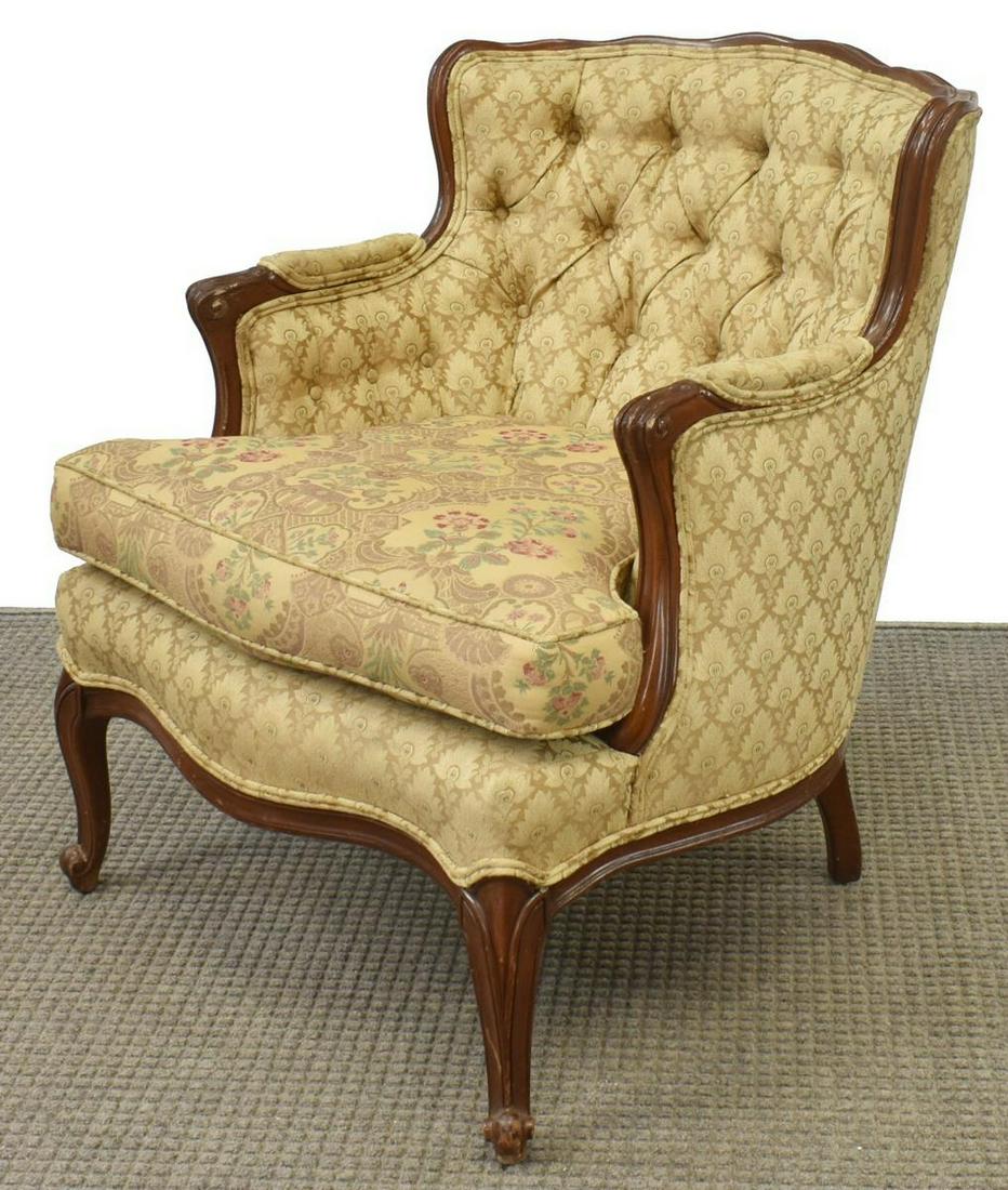 LOUIS XV STYLE MAHOGANY BERGERE ARMCHAIR (1 of 4)