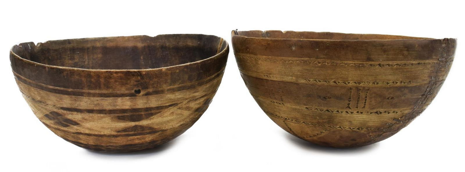 (2) AFRICAN TUAREG TRIBAL HAND-CARVED BOWLS (1 of 4)