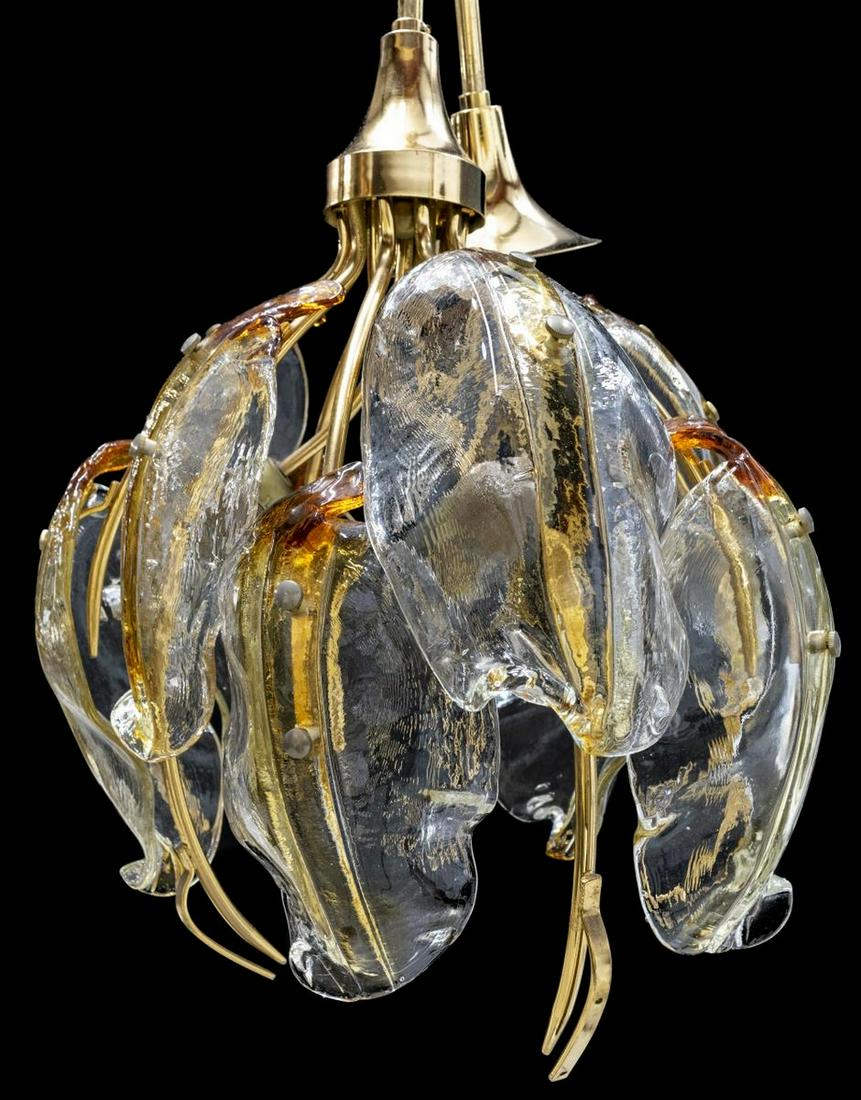 ITALIAN MODERN MURANO ART GLASS 3-LT CHANDELIER (1 of 3)