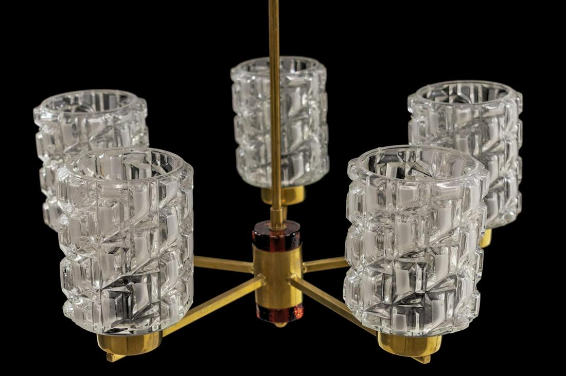 MID-CENTURY FAGERLUND (ATTRIB.) 5-LIGHT CHANDELIER (1 of 3)
