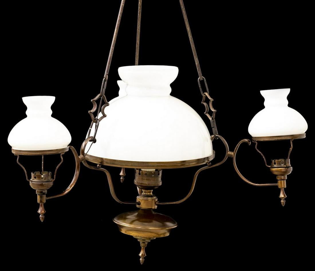 3CONTINENTAL 4-LIGHT MILK GLASS SHADE HANGING LAMP (1 of 3)
