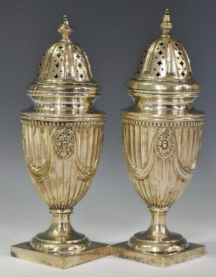 (2) ENGLISH HAWKSWORTH EYRE STERLING SUGAR CASTERS (1 of 4)