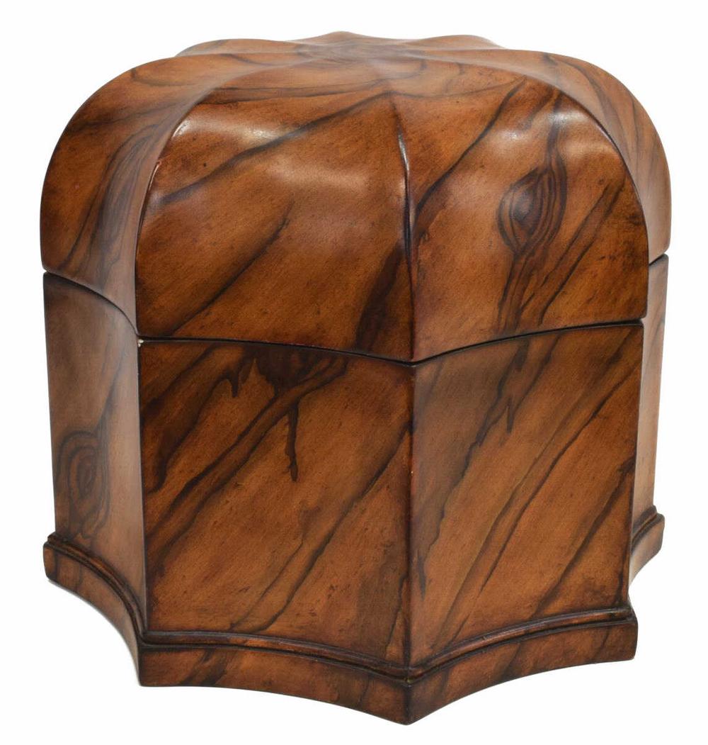 CONTEMPORARY FAUX FIGURED WOOD GRAIN TABLE BOX (1 of 3)