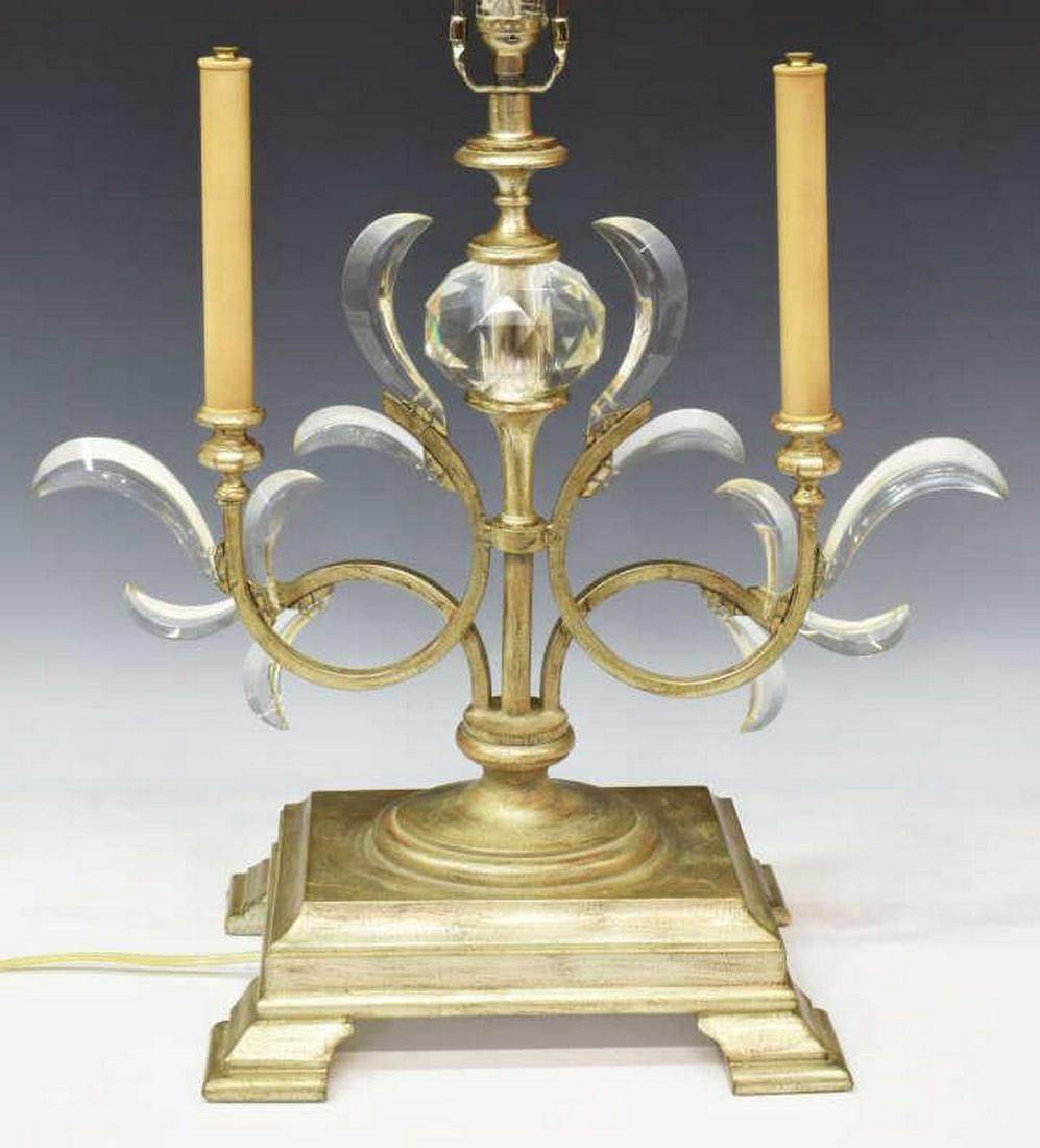 FINE ART LAMPS SILVER GILT & CRYSTAL TABLE LAMP (1 of 4)
