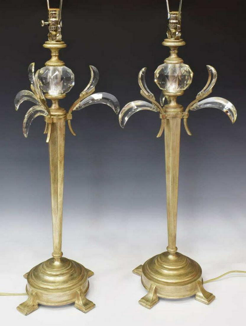 (2) CONTEMPORARY FINE ART LAMPS SILVER GILT LAMPS (1 of 4)