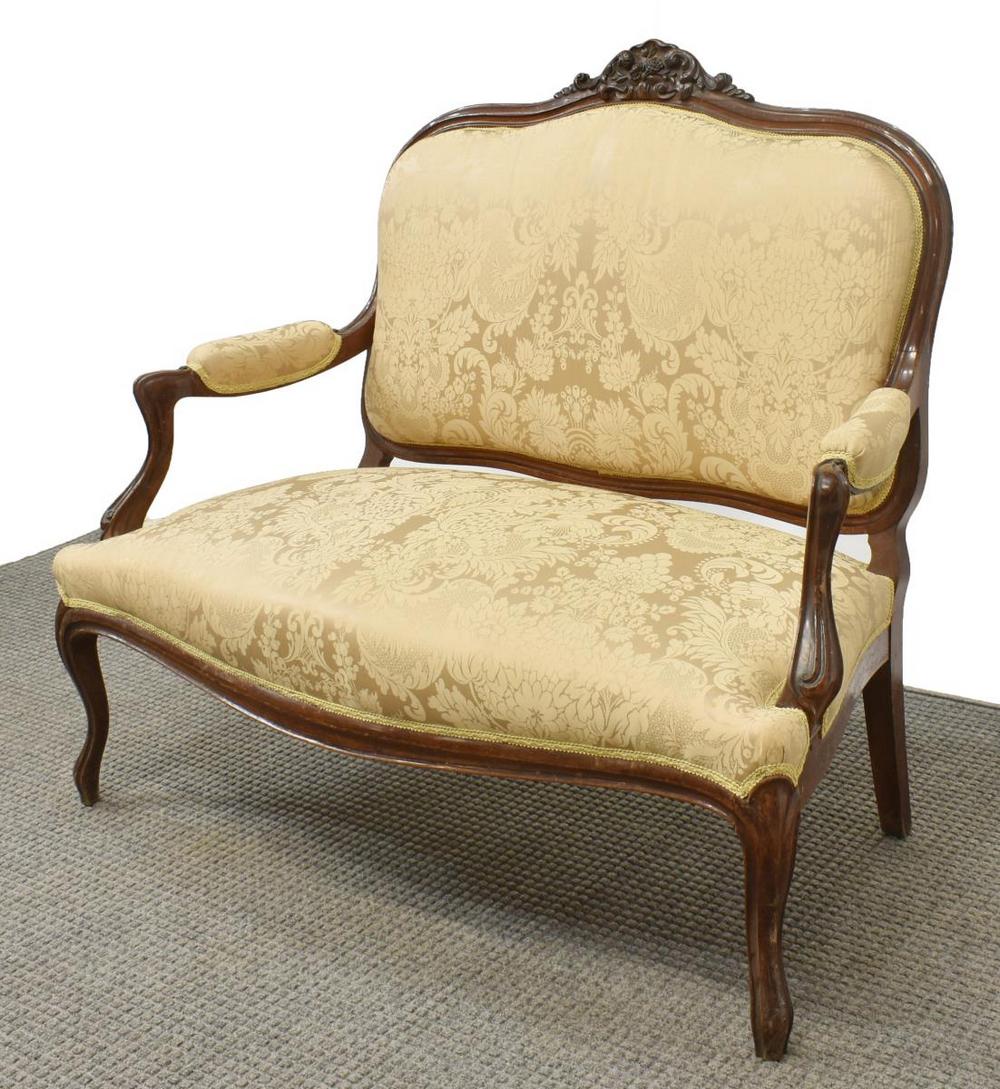 LOUIS XV STYLE UPHOLSTERED PARLOR SETTEE SOFA (1 of 3)