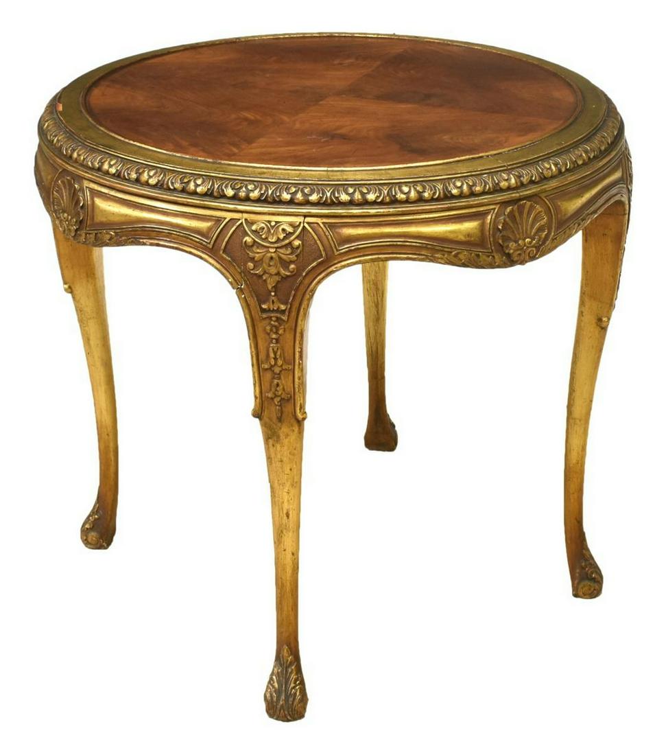 FRENCH PARCEL GILT CIRCULAR SIDE TABLE (1 of 3)
