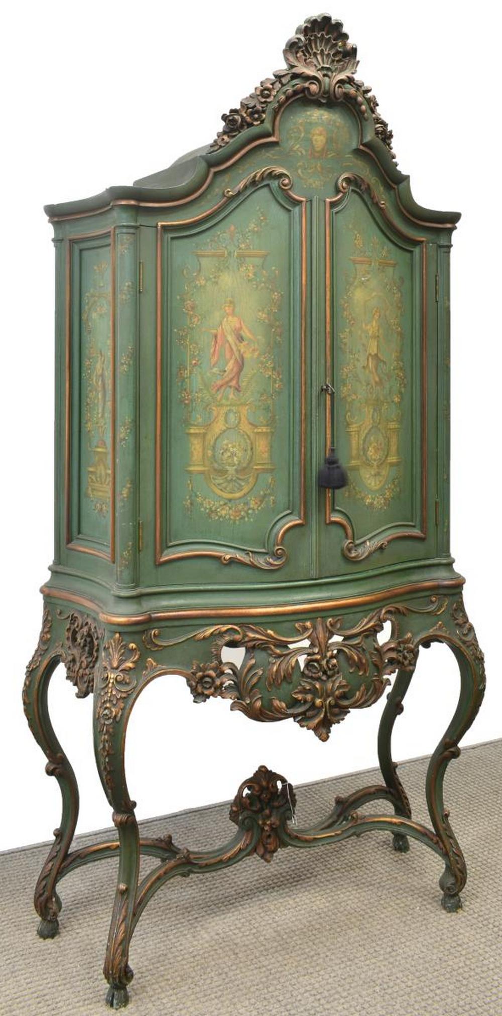 NEOCLASSICAL STYLE PAINTED CABINET ON STAND (1 of 6)