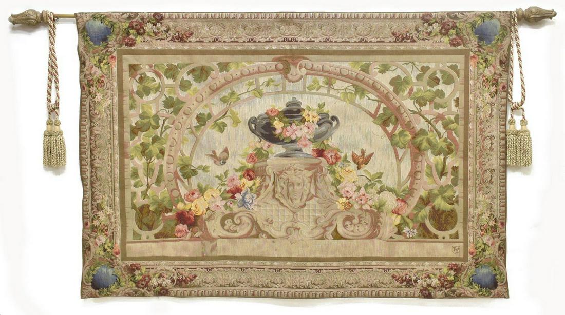 FRENCH STYLE FLORAL WALL TAPESTRY, 56" x 84" (1 of 4)