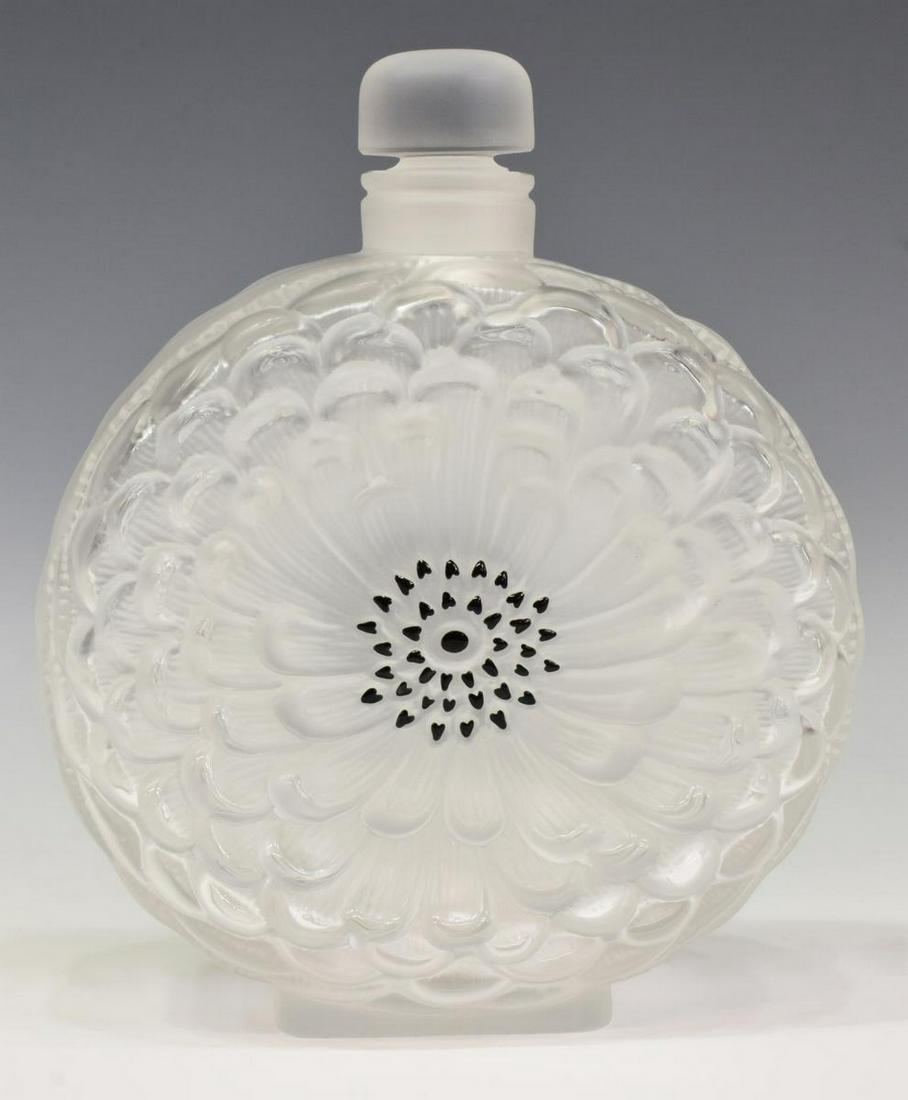 LARGE LALIQUE 'DAHLIA' PERFUME BOTTLE, 8.25"H (1 of 3)