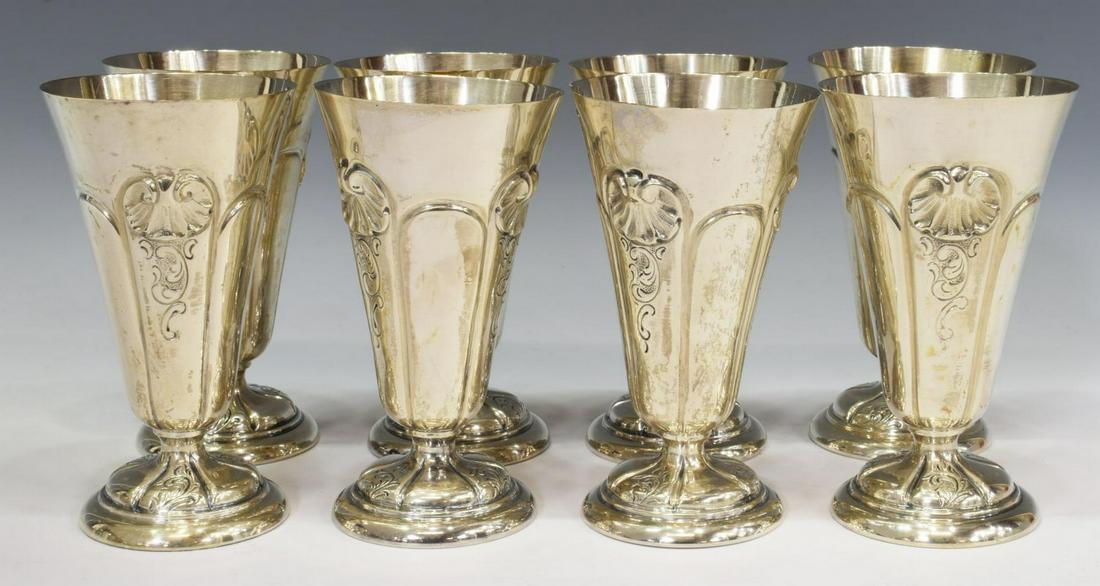 (8) ITALIAN MILAN 800 SILVER SHELL MOTIF GOBLETS (1 of 3)