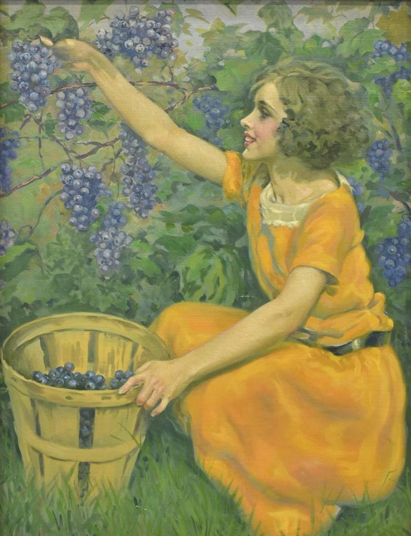 ILLUSTRATION ART OIL PAINTING SIGNED JOHN F. (1 of 5)