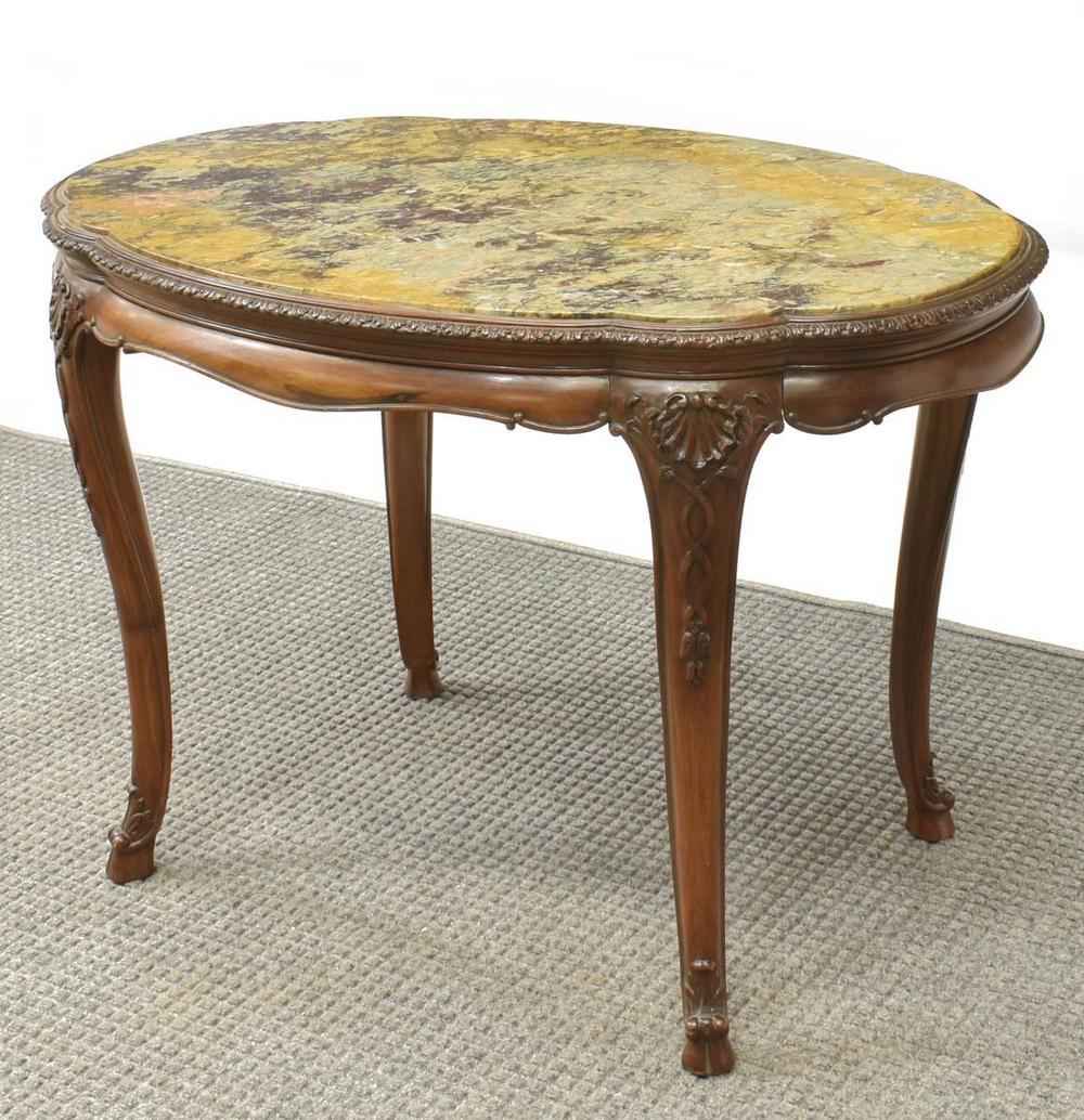 FRENCH LOUIS XV STYLE MARBLE-TOP CENTER TABLE (1 of 4)