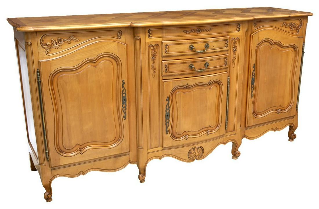 FRENCH LOUIS XV STYLE FRUITWOOD SIDEBOARD (1 of 6)