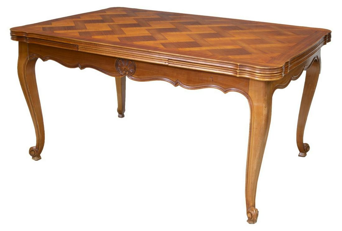 FRENCH LOUIS XV STYLE FRUITWOOD EXTENSION TABLE (1 of 3)
