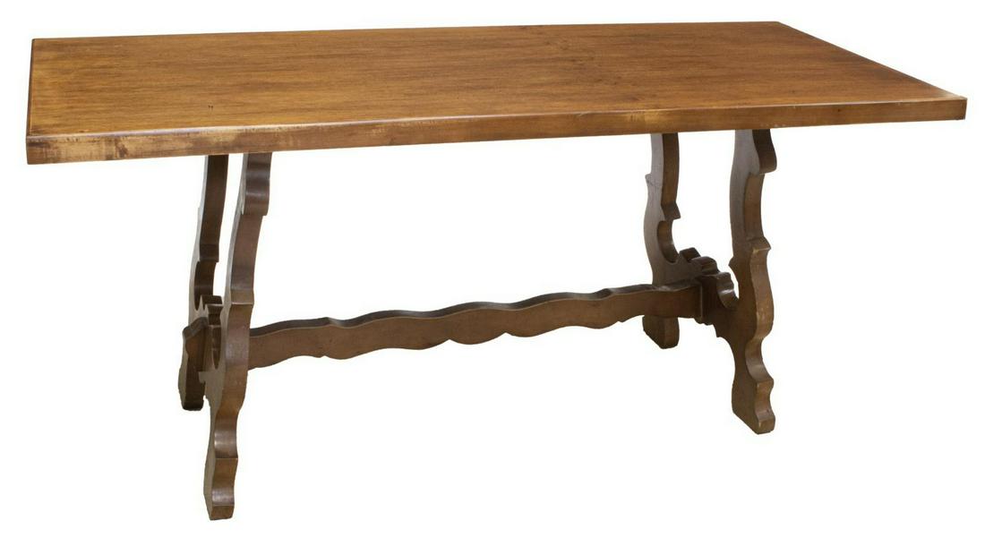 BAROQUE STYLE TRESTLE BASE DINING TABLE, 71.5"L (1 of 3)