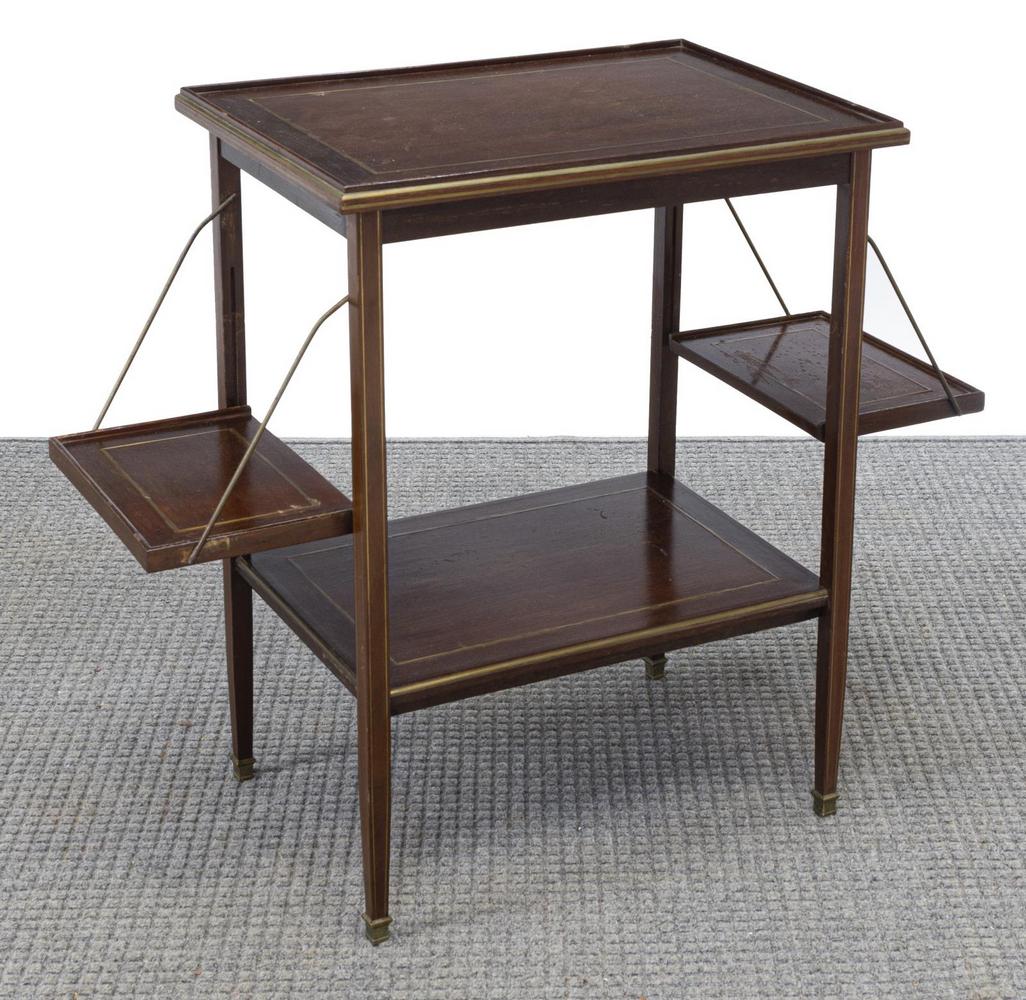 FRENCH MAHOGANY TWO-TIERED TRAY-TOP SERVICE TABLE (1 of 3)