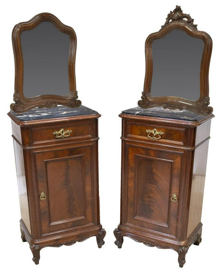 (2) ITALIAN ROCOCO STYLE MARBLE-TOP NIGHTSTANDS (1 of 4)